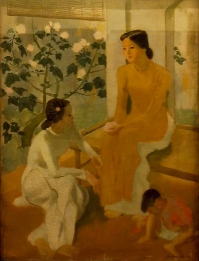 Two ladies and Child (1944), oil and canvas, by ​To Ngoc Van. (Photo: VNA)