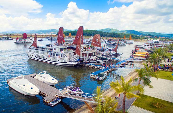 As the biggest wharf in Vietnam, Tuan Chau International tourist wharf is capable to accommodate around 2,000 vessels 