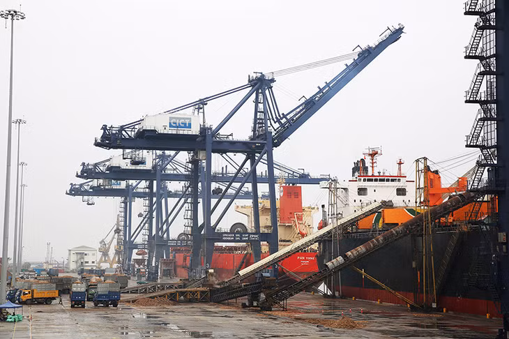 The Cai Lan Port received nearly 200,000 tonnes of cargo on the first day of 2017