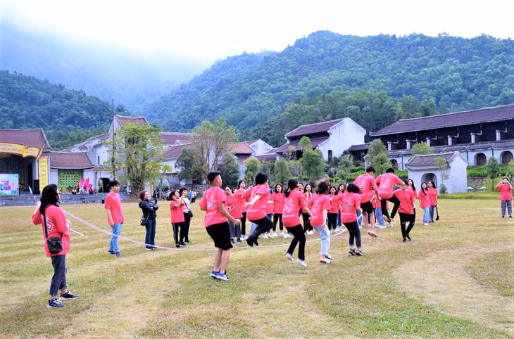 Tourists visit the five-star resort of Legacy Yen Tu.