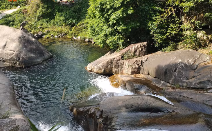 The waterfall looks silky and smooth in the dry season.