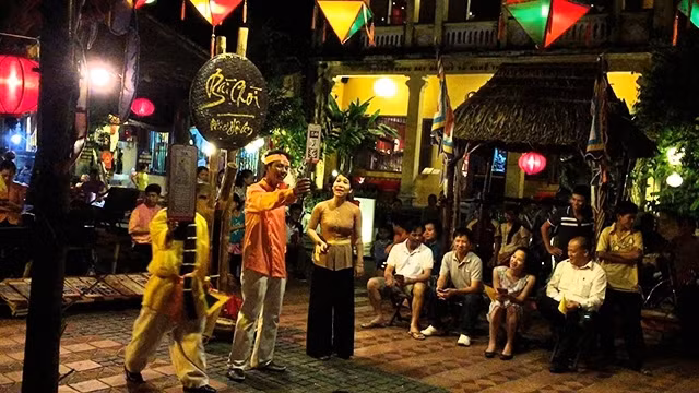 A performance of Bai choi singing in ancient Hoi An city, Quang Nam province