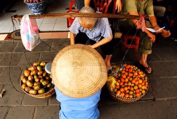 A fruit vendor in Hanoi