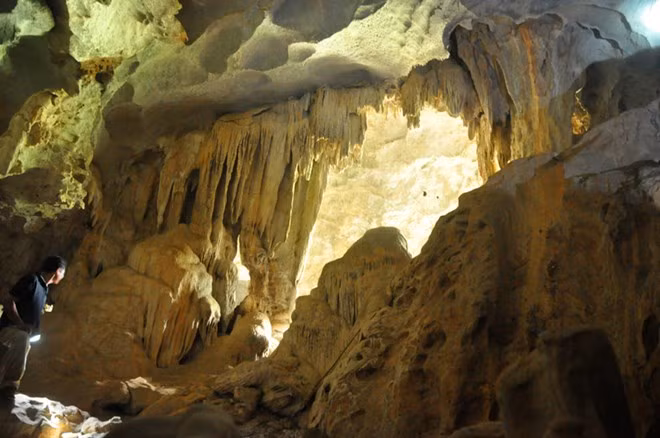 A newly discovered cave in Ha Long Bay