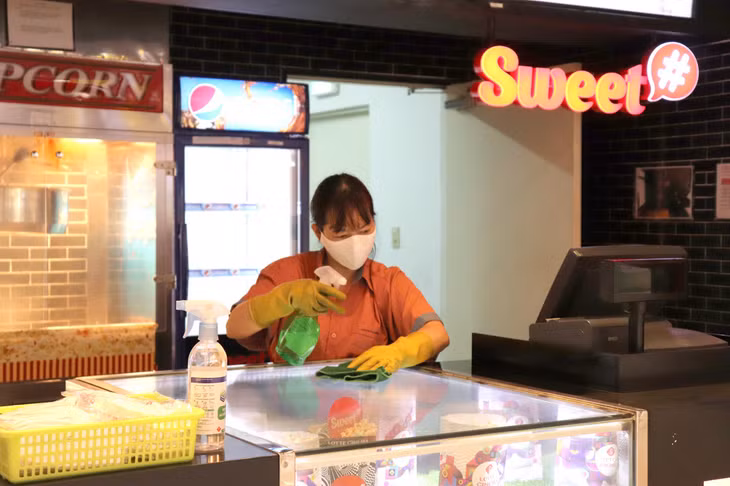 Ha Long’s Lotte Cinema has been disinfected.
