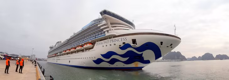 Diamond Princess Cruise Ship arrives at Ha Long International Cruise Port 