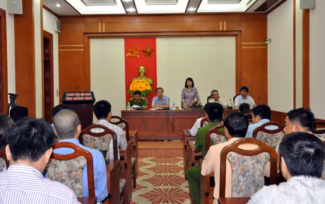 Mrs. Vu Thi Thu Thuy concluded the meeting. Photo: baoquangninh