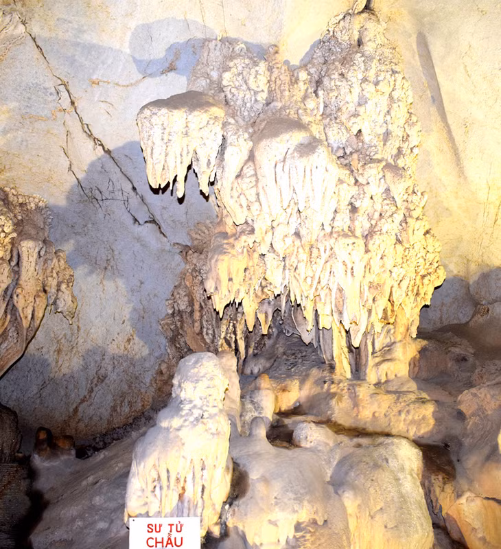 A lion-shaped stalactite.