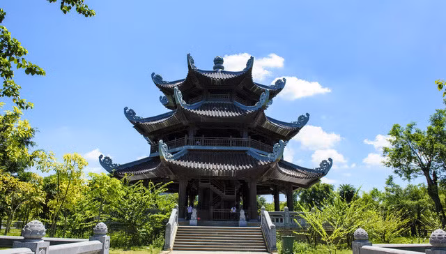 Bai Dinh Pagoda located atop Bai Dinh Mountain in Ninh Binh Province