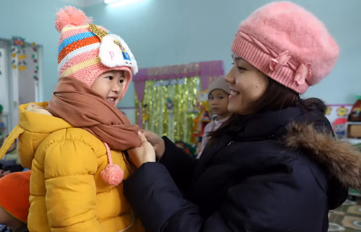 Children are kept warm in order to prevent several respiratory diseases in this cold season.