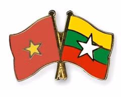 The flags of Vietnam (L) and Myanmar Photo: Internet