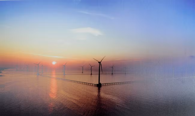  Sunrise on a windy sea