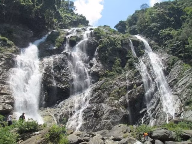 Minh Long white waterfall in the central province of Quang Ngai