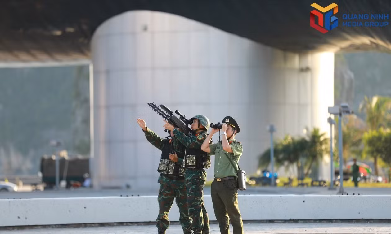 Advanced technology is used to neutralize drones during the drill.