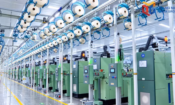 Textile yarn production at Ngan Quang Science and Technology Co., Ltd. in Hai Ha Industrial Park.