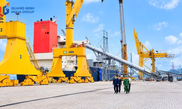 Hon Gai Port border guards collaborate with local authorities during a routine security and surveillance operation at Cai Lan Port.