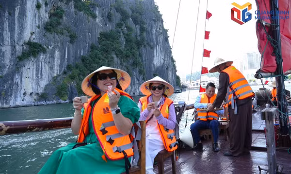 Tour operators try out traditional three-plank boats on Ha Long Bay.