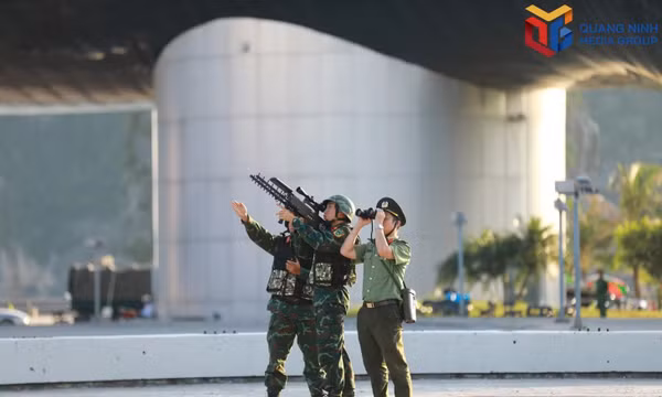 Advanced technology is used to neutralize drones during the drill.