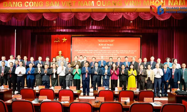 At the opening ceremony of the course.