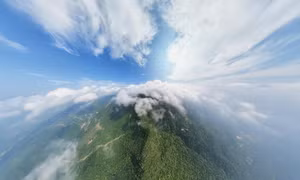 White clouds over the sacred mountains