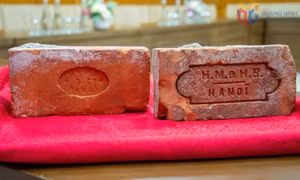 Two French colonial-era bricks at Quang Ninh Museum