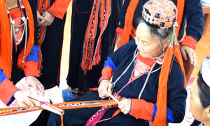 The village of Dao people at the foot of Yen Tu mountain