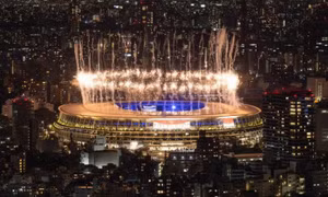 Fireworks light up Tokyo as Japan take its Olympic bow