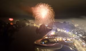 Brilliant fireworks welcome a peaceful and happy New Year