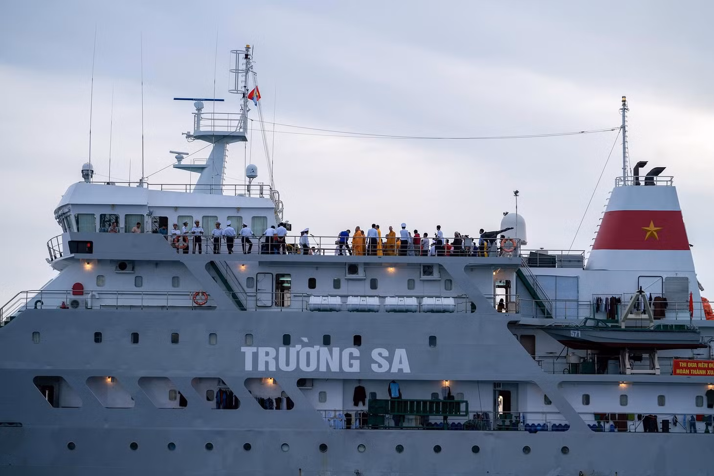 The memorial service area as seen from the sea.