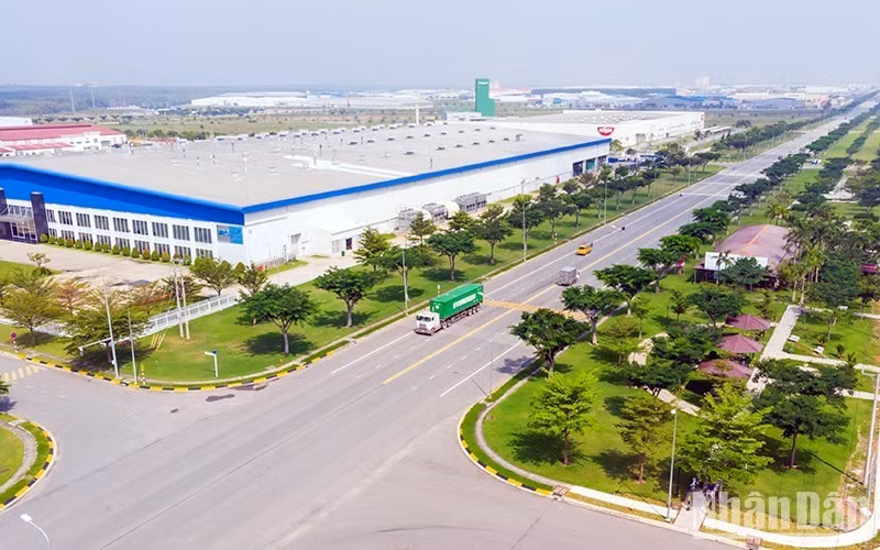 Green space inside the VSIP 2 Industrial Park in Binh Duong Province.