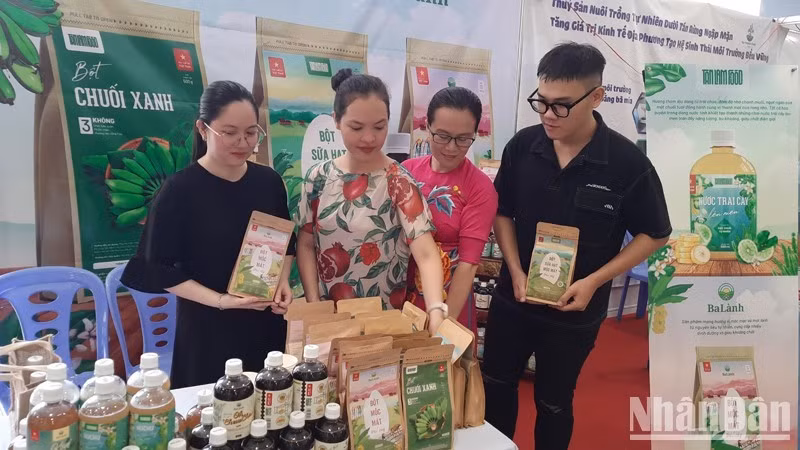 Organic products on display at the event.