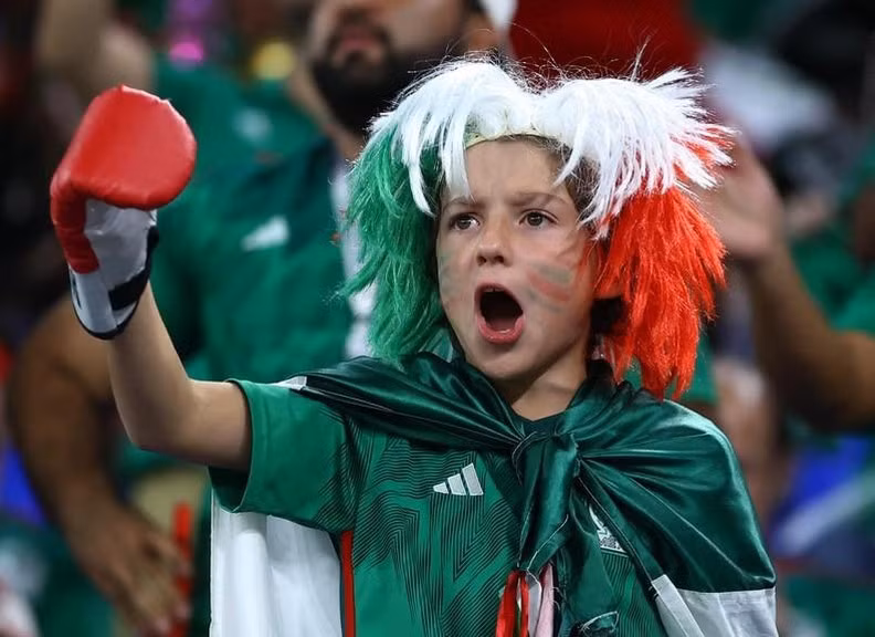 A young Mexico fan reacts inside the stadium before their match against Poland. (Photo: REUTERS)