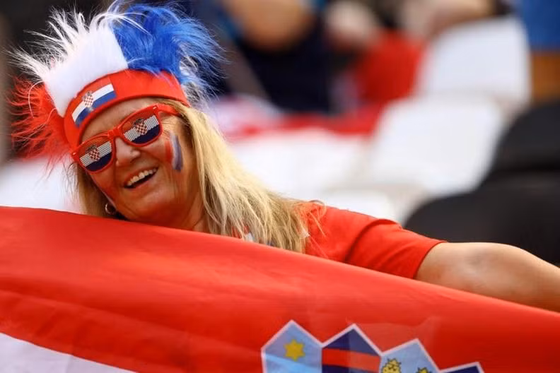 Croatia’s national flag inside a fan’s hands in their match against Morocco. (Photo: Reuters)