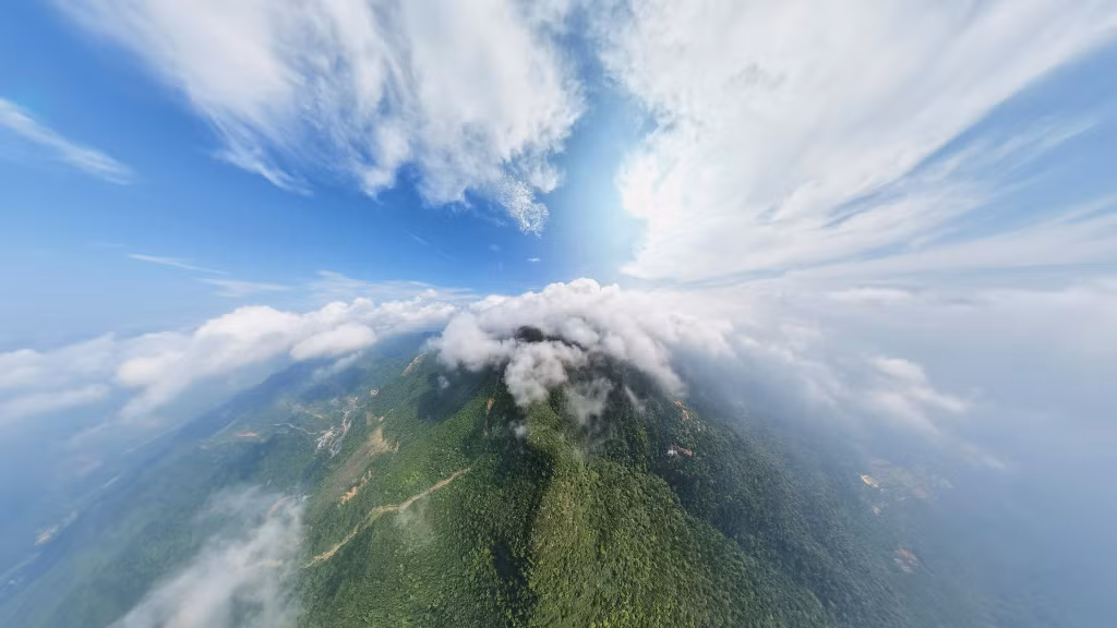 Clouds gathering over the sacred peak of Yen Tu.