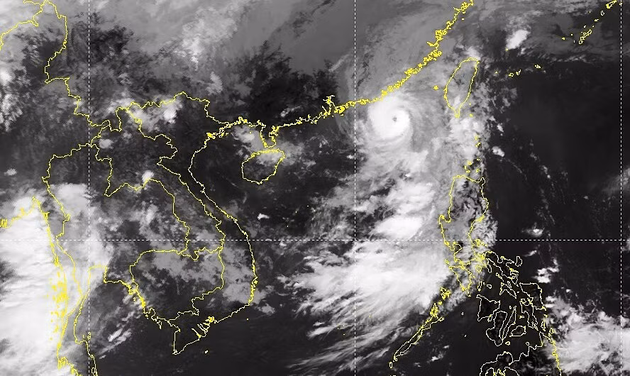 A satellite image of Typhoon Koinu on October 6, 2023. Photo by National Center for Hydro-Meteorological Forecasting