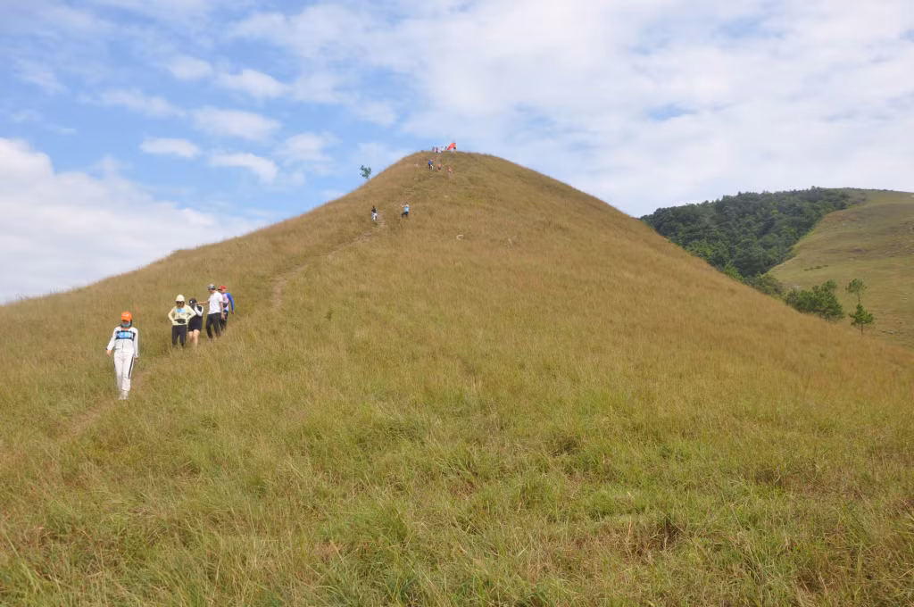 Visitors enjoy their trip to the top of the hill.