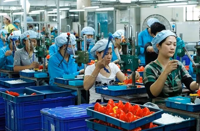 Workers at an electronic factory in the southern province of Dong Nai (Photo: VNA)