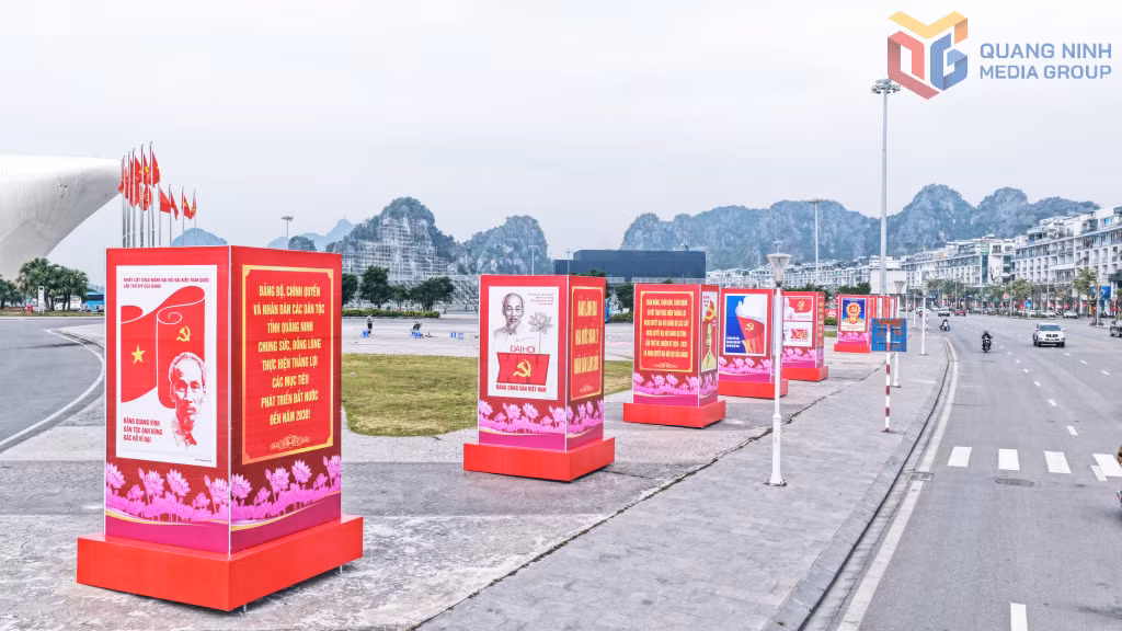 The visual messages convey the determination of the Quang Ninh Provincial Party Committee, government and people to successfully fulfill national development goals toward 2030.