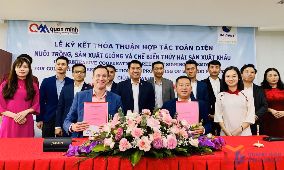 Ký kết thỏa thuận hợp tác toàn diện nuôi trồng, sản xuất giống và chế biến thủy sản xuất khẩu tại Quảng Ninh.