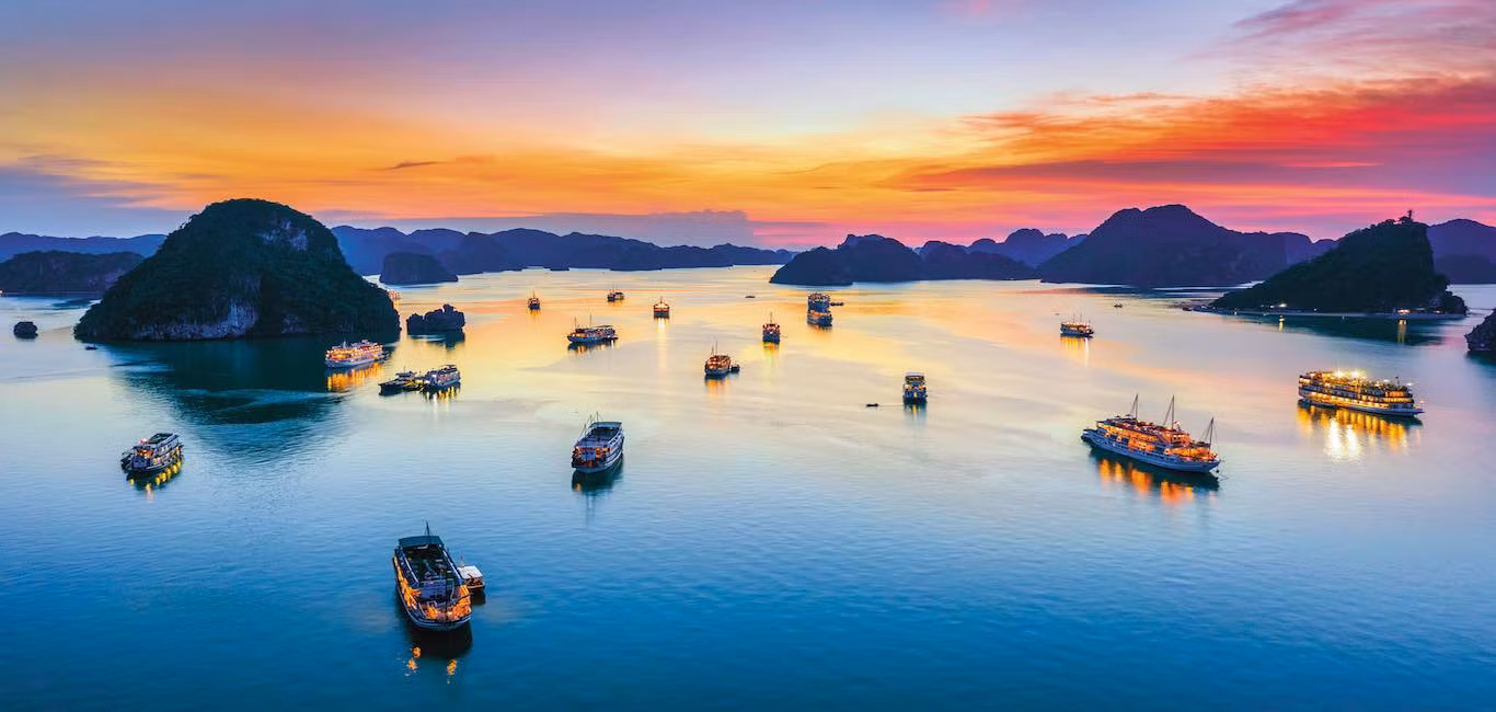 Ha Long Bay is famous for its timeless karst landscape, towering limestone pillars, islands and islets, and spectacular caves and grottoes. Photo: Outlook India