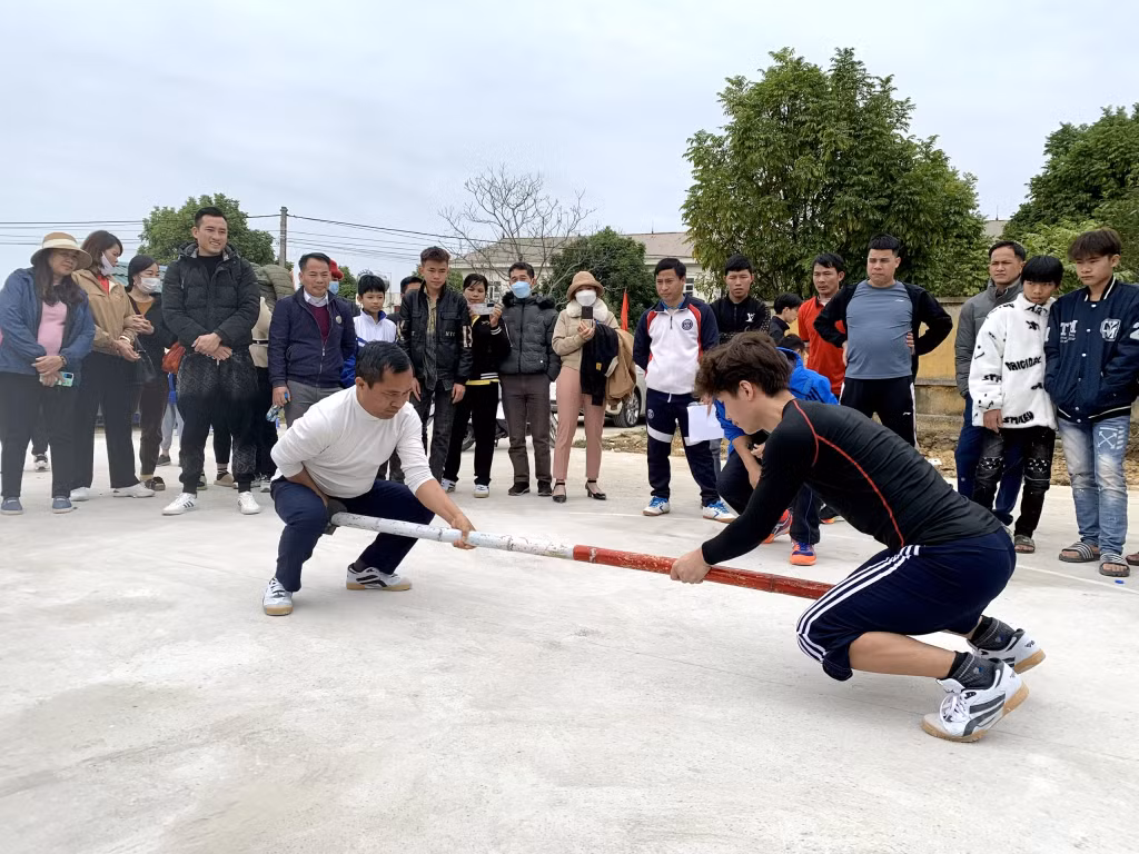Stick pushing competition