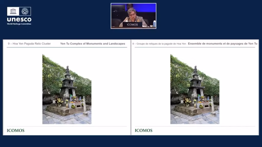The “Yen Tu - Vinh Nghiem - Con Son, Kiep Bac” heritage complex was honored at the 47th session of the World Heritage Committee, held on July 12, 2025, in Paris, France.