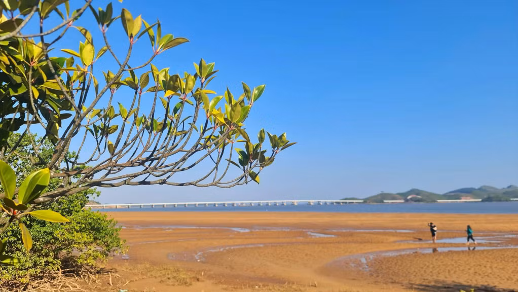 The sandy beach is more than 3km long.
