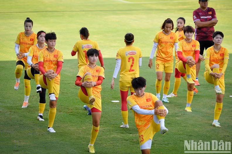 Players at the training session.