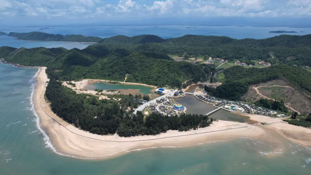 The aerial view of Cai Chien island