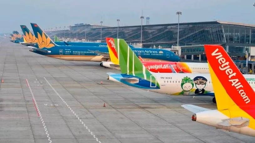 Aircraft at the Noi Bai International Airport in Hanoi (Photo: VietnamPlus)