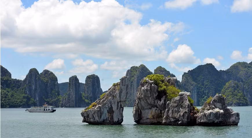 The backside of hon Trong Mai resembles a fish. (Photo: VNA)