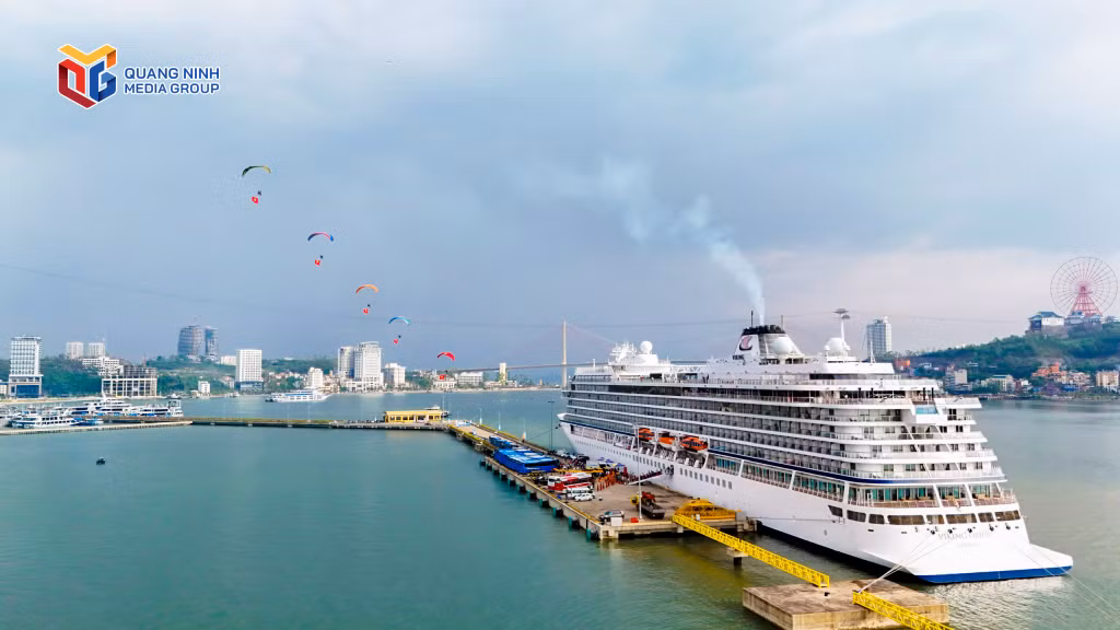 Viking Orion cruise ship arrived at the Ha Long International Passenger Port