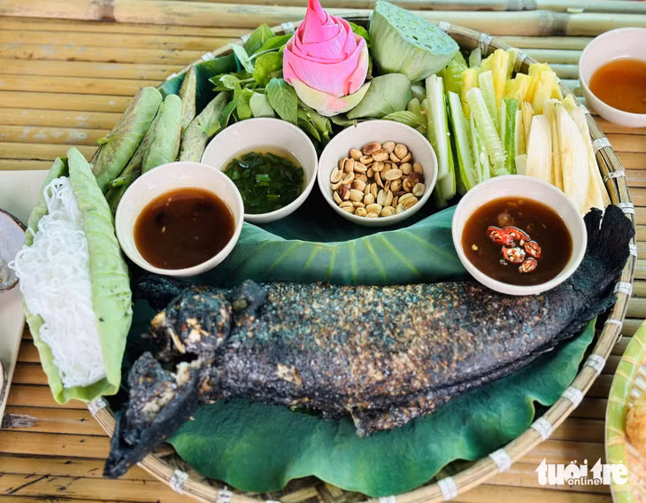 A tray of grilled snakehead fish. Photo: Dang Tuyet / Tuoi Tre