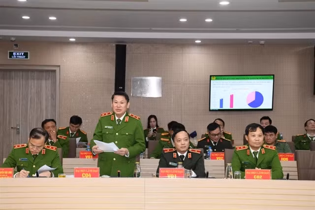 Lieutenant General Nguyễn Văn Viện, Director of C04 at the conference on Monday. Photo sggp.vn